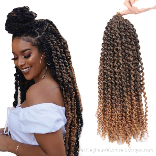 Free Sample Wholesale pre looped  1B/27 Value Pack Ombre 613 18Inch Braid Water Wave Crochet Passion Twist Hair